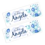 blue balloons on a banner for birthday party