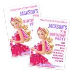 Barbie Personalised Birthday Party Invitations