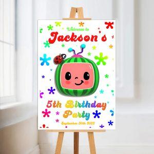 Cocomelon Personalised Birthday Party welcome Sign