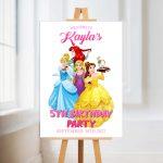 Personalised Disnet princess welcome party sign