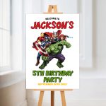 Marvel Birthday Party welcome sign