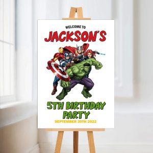 Marvel Birthday Party welcome sign