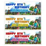 Minecraft happy Birthday Banner