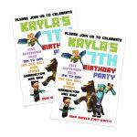 Minecraft party invitation 