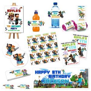 Minecraft party decoartions