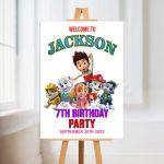 Paw Patrol Personalised Birthday party welcome sign