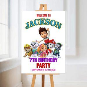 Paw Patrol Personalised Birthday party welcome sign