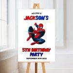 Spiderman Birthday party welcome sign