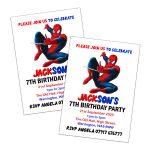 Spideramn Personalised Birthday Party Invitations