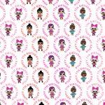 a pattern of cartoon characters