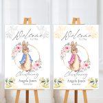 Peter Rabbit Welcome Christening Sign