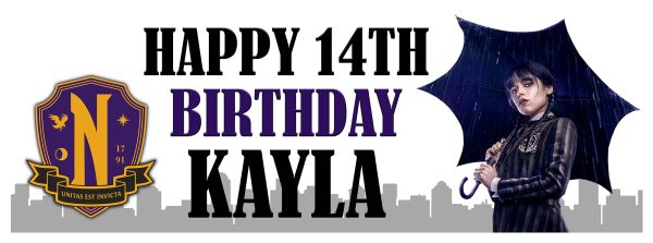 Wednesday Adams Happy Birthday Banner - Image 3