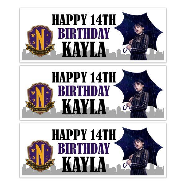 Wednesday Adams Happy Birthday Banner - Image 2