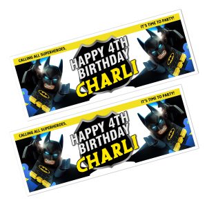 batman lego themed birthday party wall banner