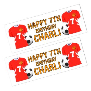 Manchester United happy birthday on a banner