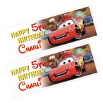 a couple of banners with cars and text