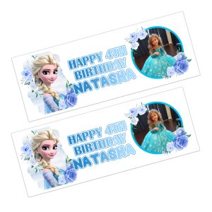 Frozen Birthday banner for little girl with a photo .