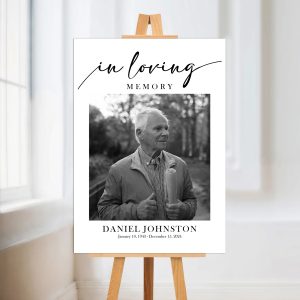 In loving Memory Memorial Funeral Sign with photo