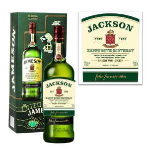 Jameson Irish Whiskey Label with happy birthday