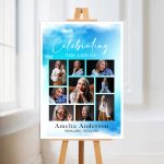 Funeral Memorial Photo Sign with multiple photographs.