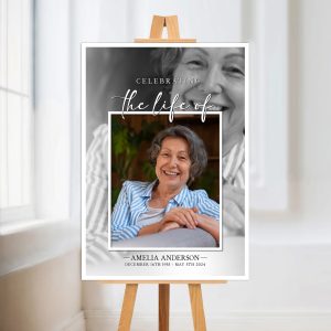 Funeral Memorial Photo Sign with photo