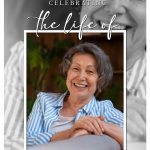 Celebration of a life lived sign with a photo
