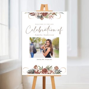 Funeral Memorial Photo Sign with photo