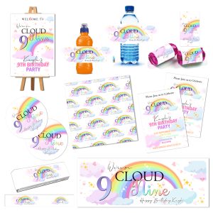cloud 9 themed pink girls decorations
