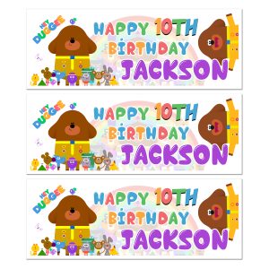 Hey duggee personalsied happy birthday banner