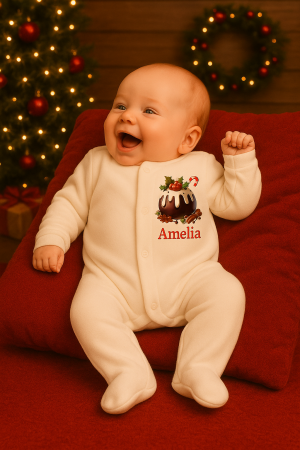 Christmas Little Pudding Babygrow