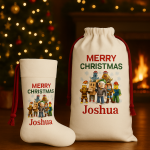 Personalised Christmas stocking and bag