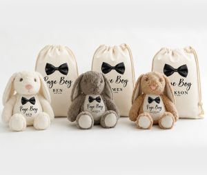Personalised Page Boy Gift Plush Bunny Soft Toy Keepsake