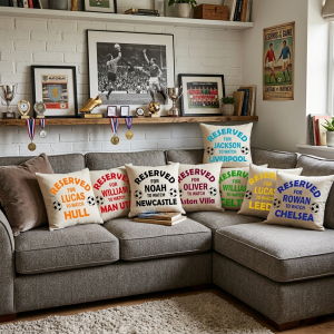 Personalised Reserved for Football Team Cushion
